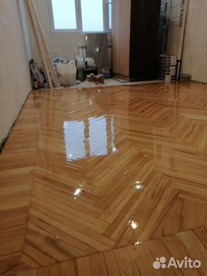 Паркетная работа, шлифовка, цикловка, лакировка
