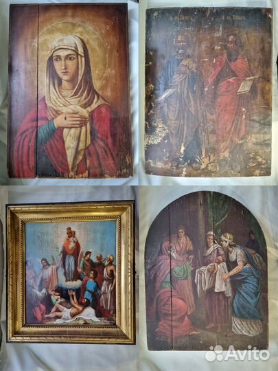 4 старинные иконы. 19 век