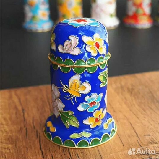 Винтажнажная зубочистница. Клуазоне