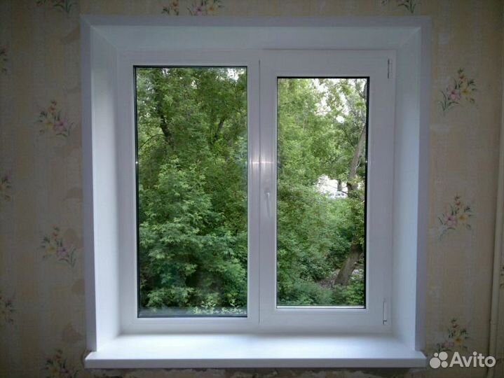 Окно двухстворчатое 1300х1400 мм
