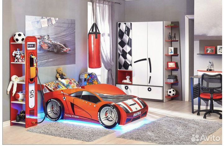 Машина-кровать «Формула» Hoff + заправка