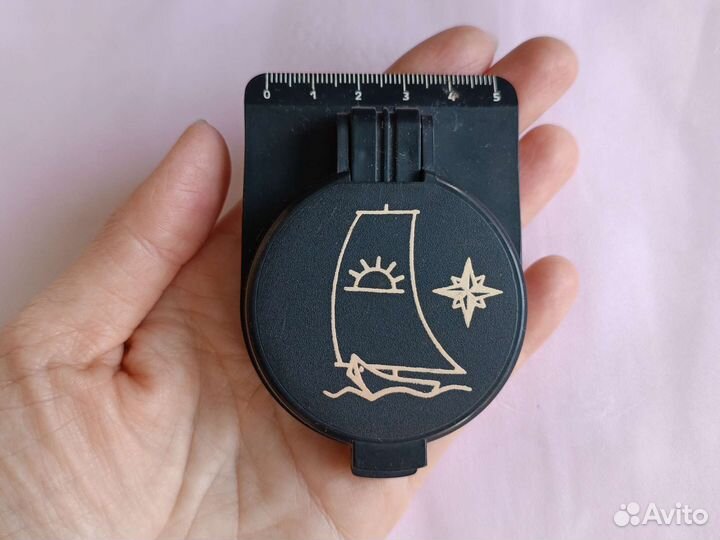 Компас Азимут СССР с линейкой и зеркалом