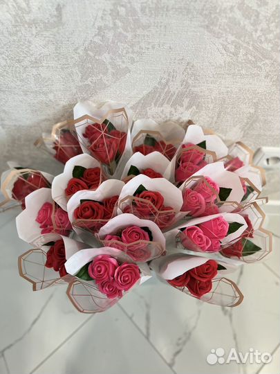 Букет из мыльных роз