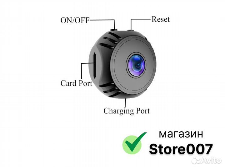 Беспроводная мини камера W8 1080p, Wi-Fi