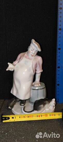 Фарфоровая статуэтка Кот и Повар