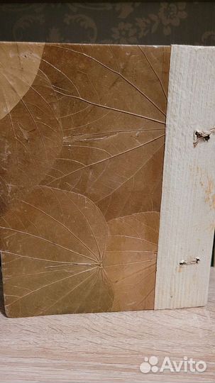 Фотоальбом ручной работы, из листьев и дерева