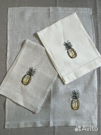 Полотенце салфетка с вышивкой 100% лен