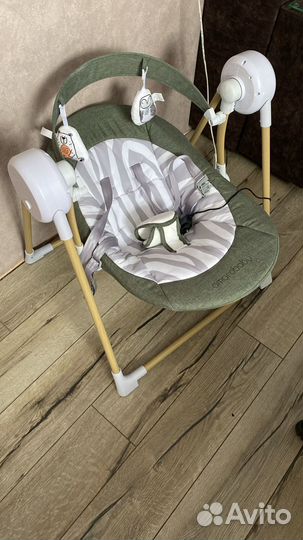 Детские электронные качели amarobaby wooden swing