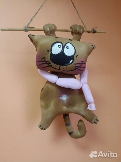 Кофейный кот - по мотивам чердачной куклы