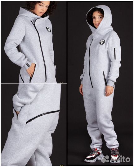 Комбинезон женский осенний с начёсом трикотажный