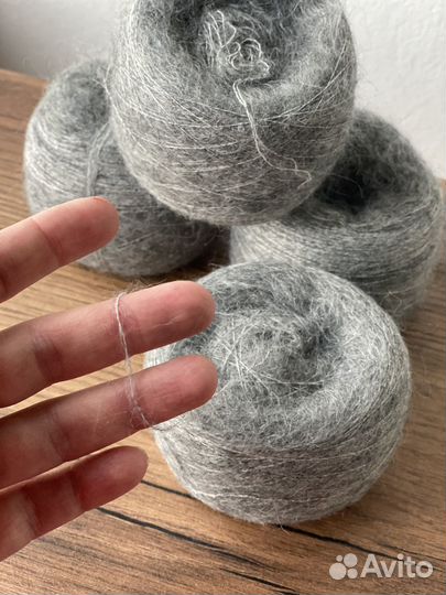 Пряжа супер кидмохер от Camelot серый