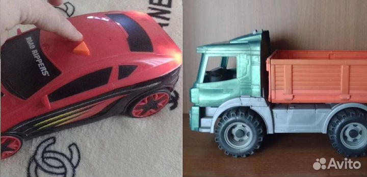 Машинка на батарейках звуковая, самосвал, камаз