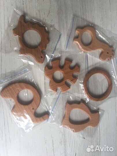 Деревянные грызунки бук ручная работа эко подарок