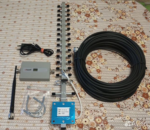 Комплект для усиления сотового сигнала 4G 1800 мгц