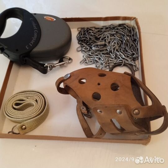 Поводок рулетка и намордник для крупных собак