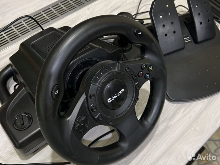 Игровой руль с педалями defender для PS3