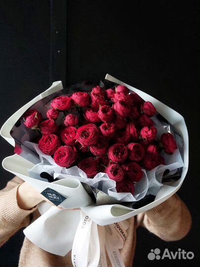 Розы кустовые пионовидные цветы букеты