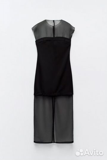 Платье с прозрачными вставками Zara