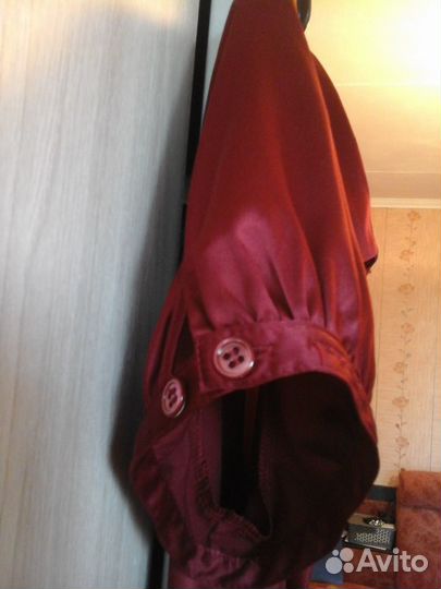 Блузка атласная с коротким рукавом, рубашка