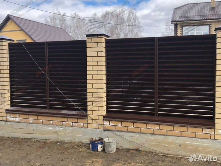 Забор жалюзи металлический