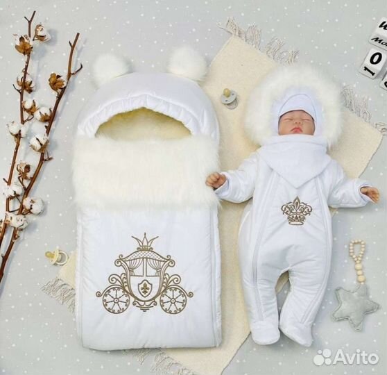 Конверт на выписку для девочки зимний