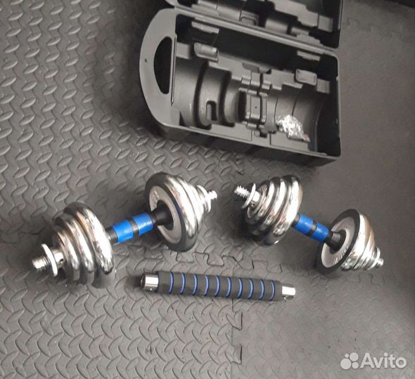 Штанга и гантели разборные в кейсе