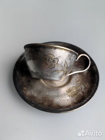 Кофейная пара, мельхиор, штихиль. СССР