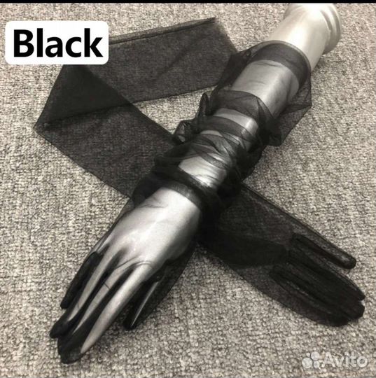 Перчатки женские, прозрачные, длинные