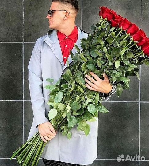 Длинные высокие розы 110 150 160 180 200 см