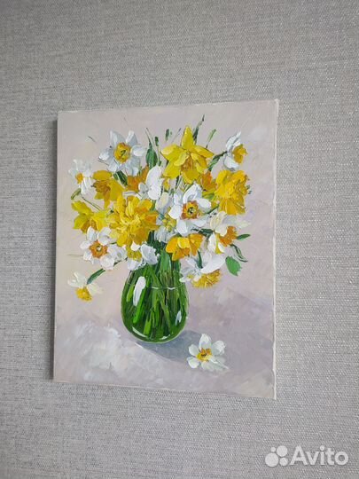 Картина маслом Нарциссы