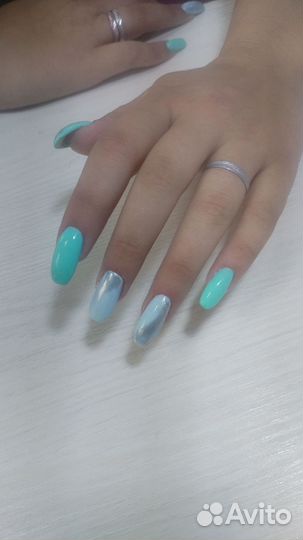 Наращивание ногтей. Покрытие гель лак. Маникюр