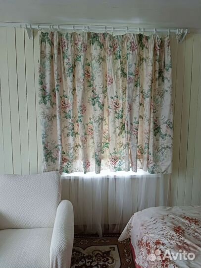 Шторы короткие на подкладе 2шт в английском стиле