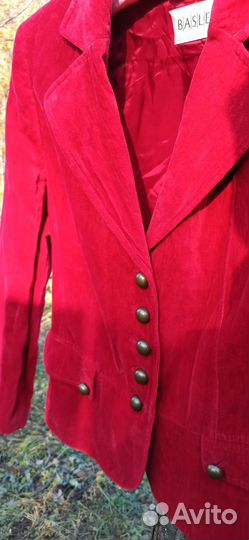 Жакет бархатный пиджак Basler 46 хлопок новый