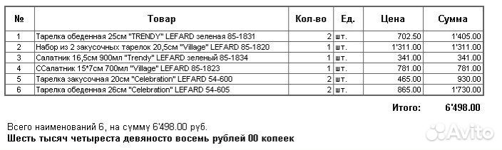 Комплект посуды lefard 10предметов