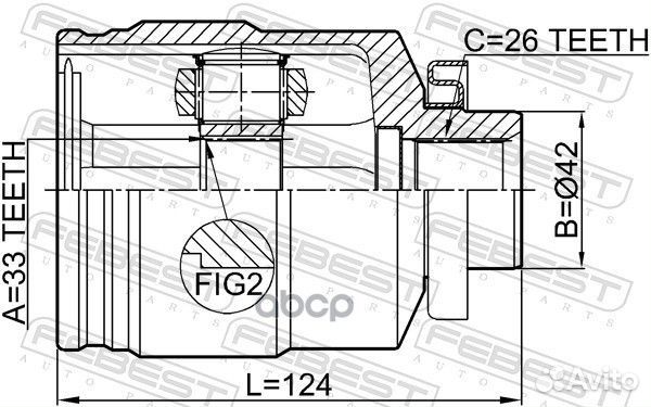 Шрус внутренний правый 33x42x26 Hyundai Tucson