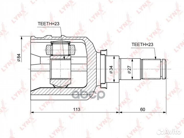 Шрус внутренний перед прав/лев CI3718 lynxauto