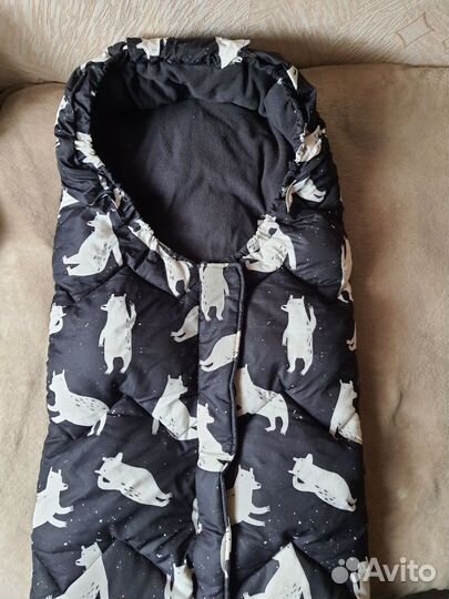 Зимний конверт в коляску leokid + муфты + сумка