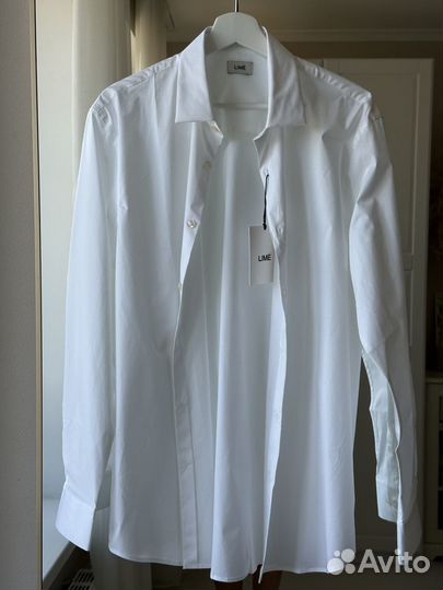 Lime классическая белая рубашка L новая