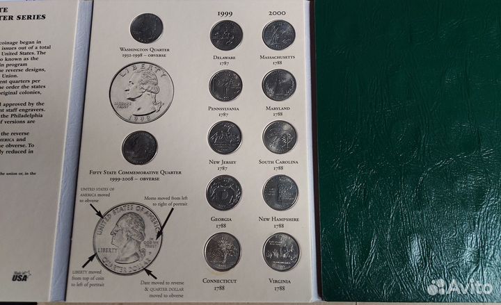 Монеты. 50 штатов США и 6 территорий в альбоме