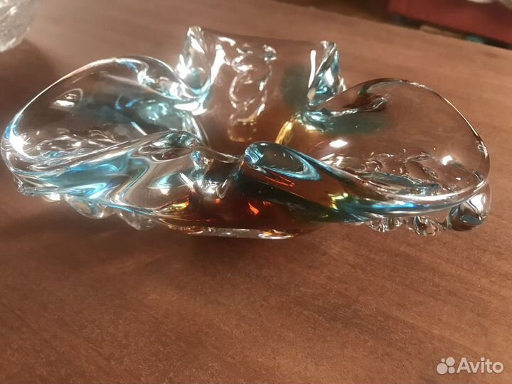 Пепельница богемское стекло