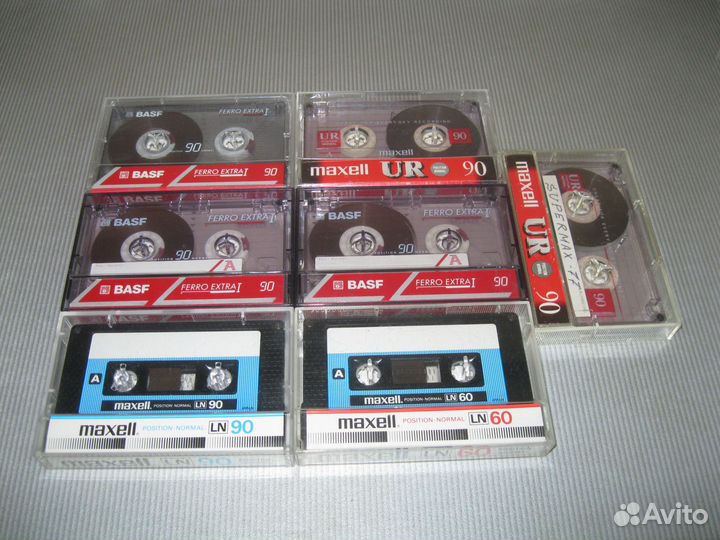 Аудиокассеты basf, maxell - 7 шт