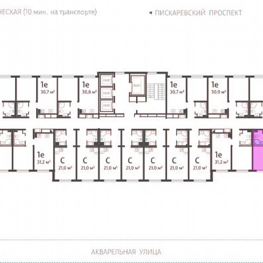 1-к. квартира, 30,9 м², 18/25 эт.