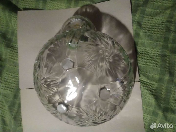 Фруктовница СССР на 3 ножках тяж стекло чертополох
