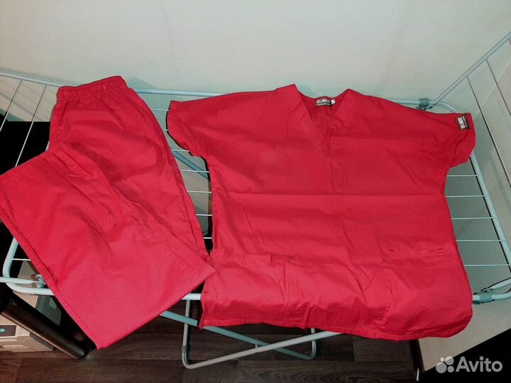 Хирургический костюм, ж, красный цвет