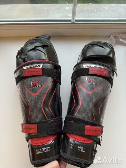 Щитки хоккейные Bauer б/у рр14