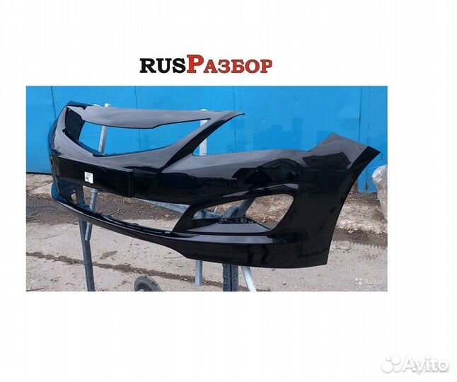 Бампер окрашенный Хендай Солярис 2014 Черный