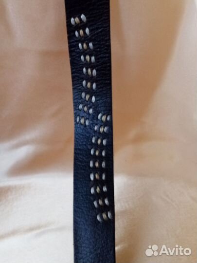 Мужской кожаный ремень коричневый