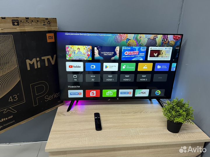 Xiaomi mi tv p1 43 дюйма, 4K, HDR как новый