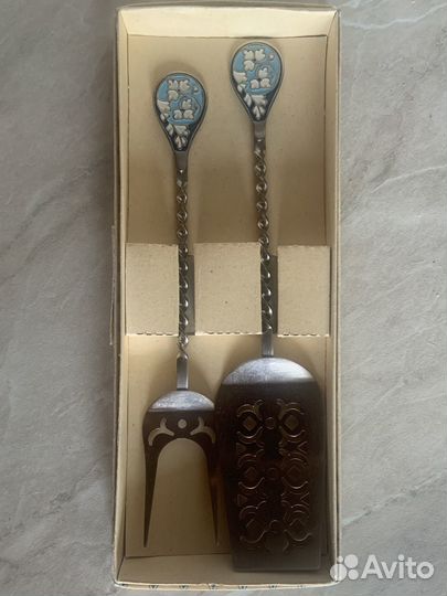 Набор сервировочный с прорезным декором СССР