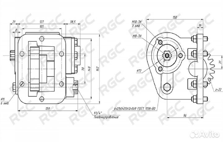 Ком кпп ZF со смещением под UNI насос